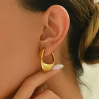 Sculpted Crescent Hoop Earrings