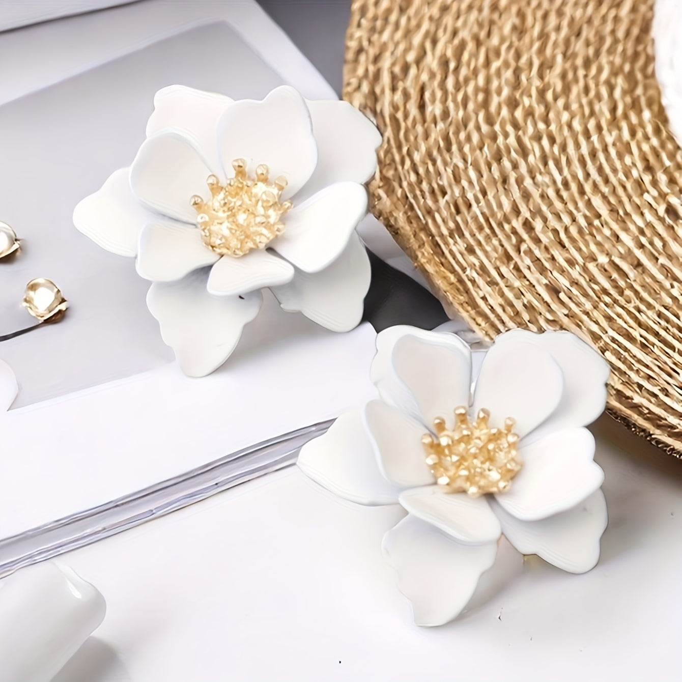 Colorful Frosted Flower Earrings
