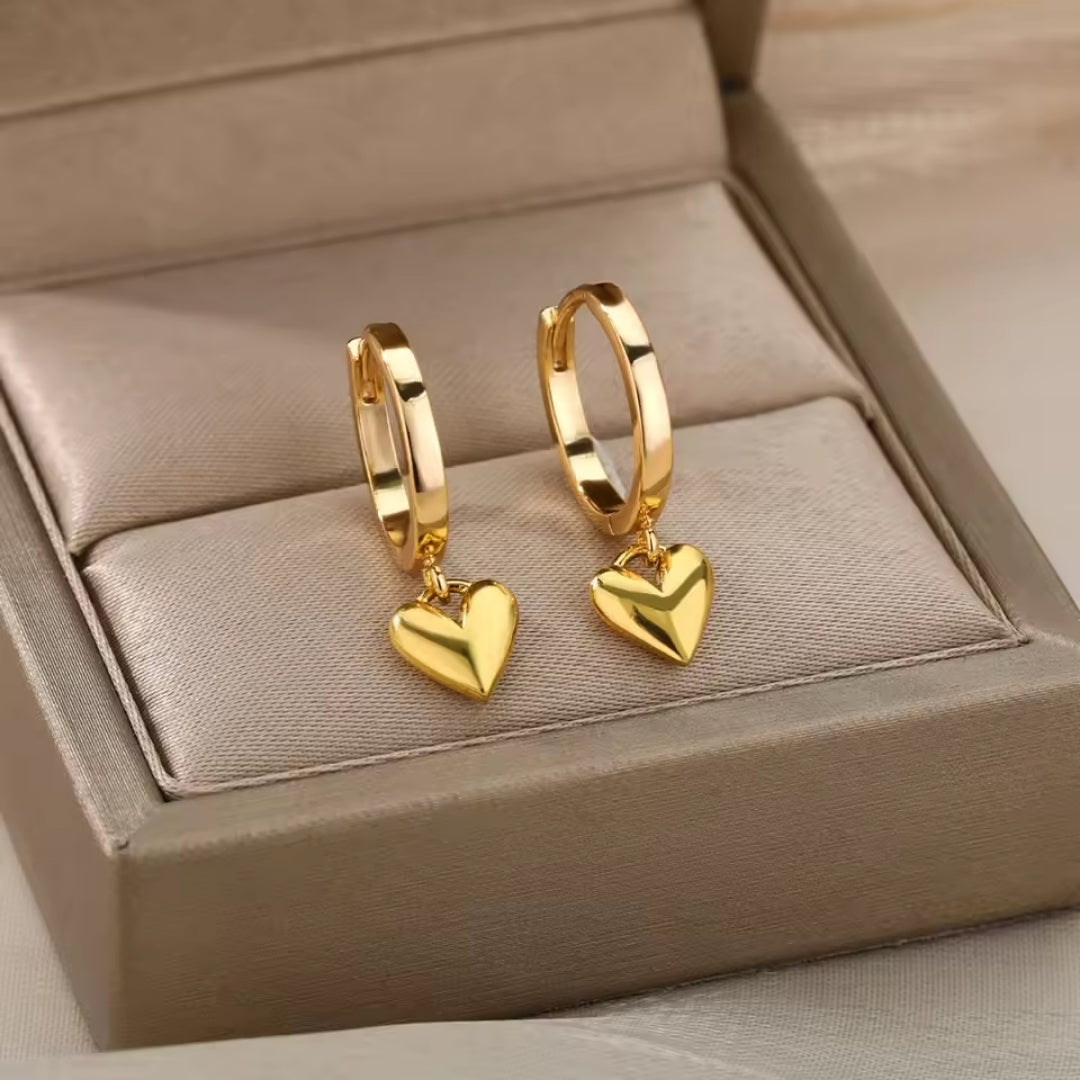 Classic Golden Hearts Earrings