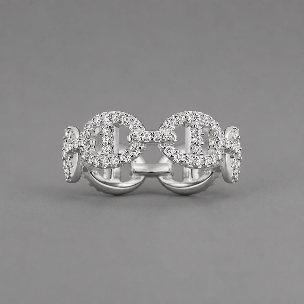 Isla Marina White Gold Crystals Ring