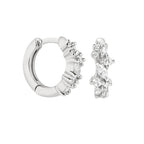 Crystal Cluster White Gold Huggies