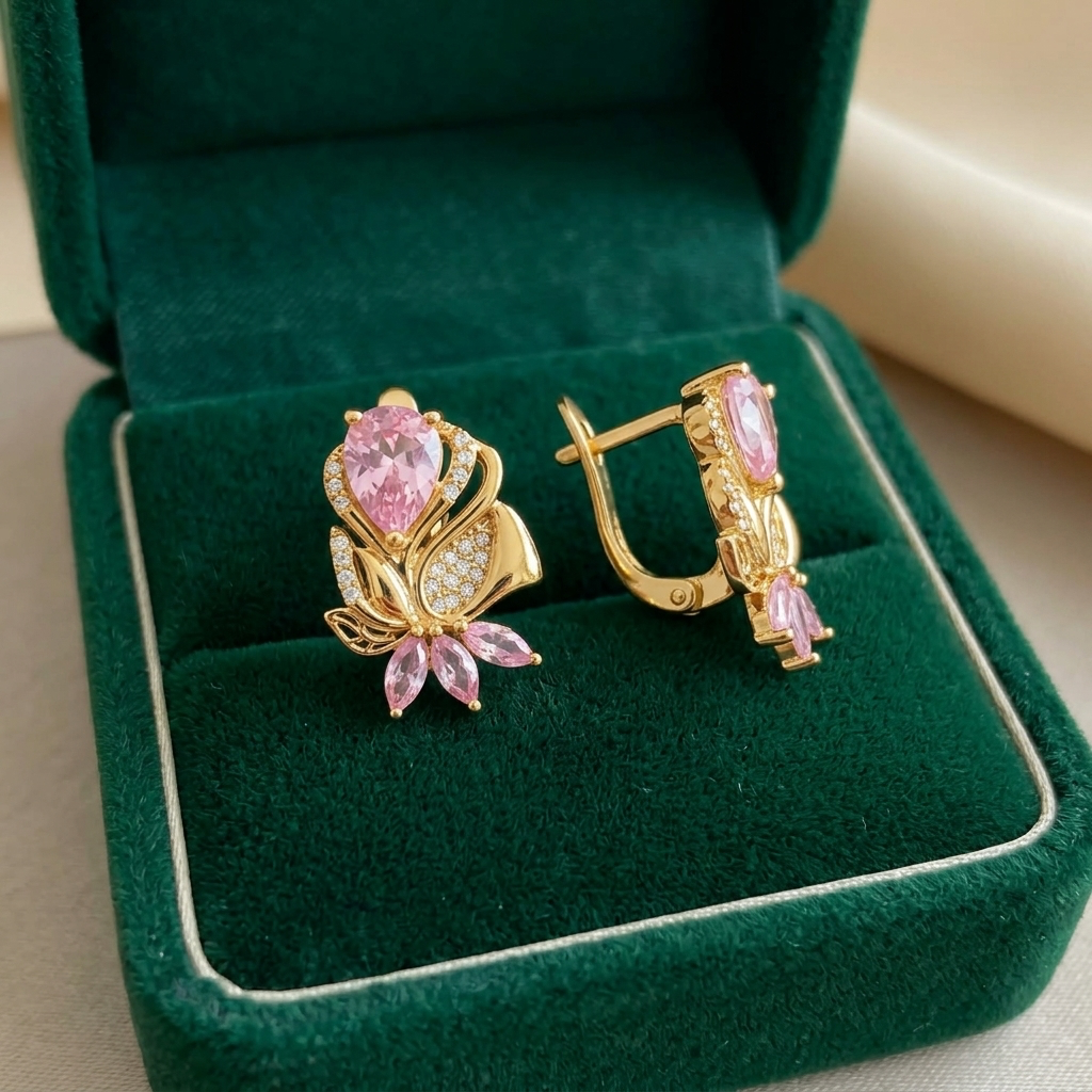 Amorette Rose Petal Earrings