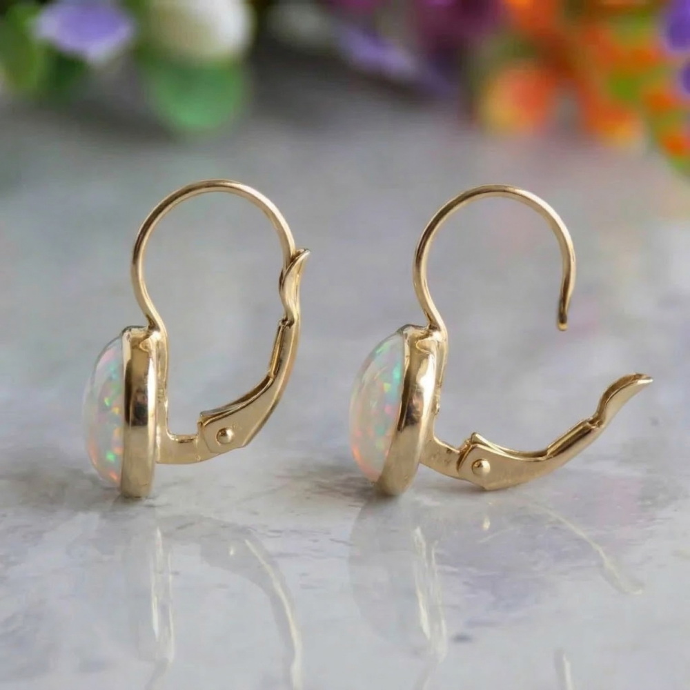 Antique Opal Glow Earrnings