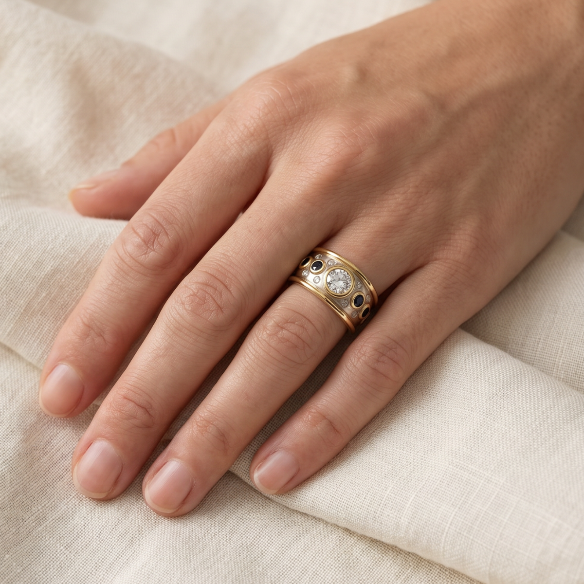 Blue Sapphire Cubic Zirconia Ring