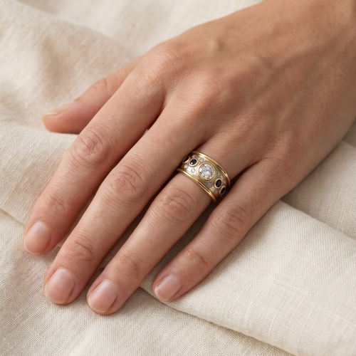 Blue Sapphire Cubic Zirconia Ring