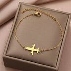 Irregular Gold Airplane Bracelet