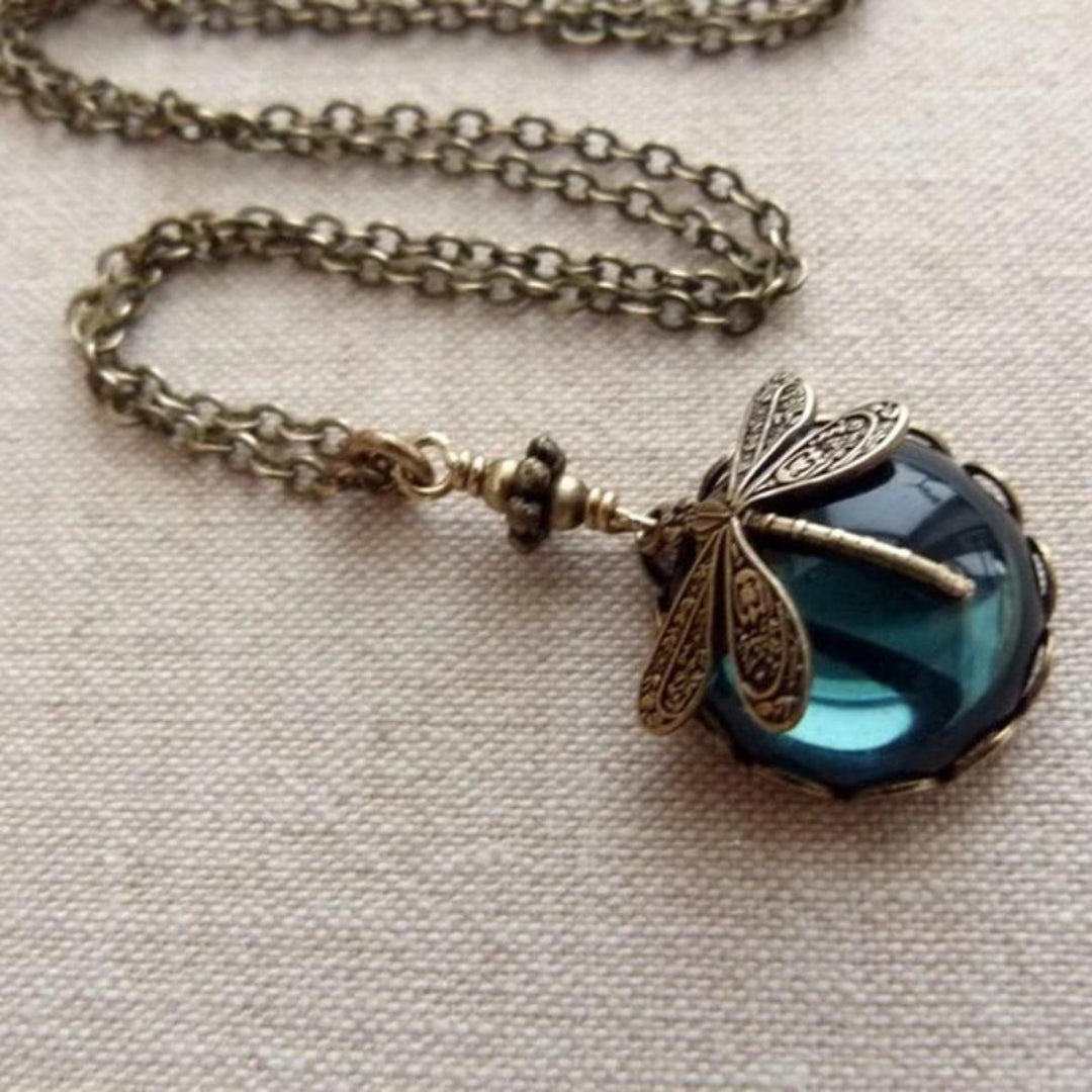 Vintage Dragonfly Necklace Set