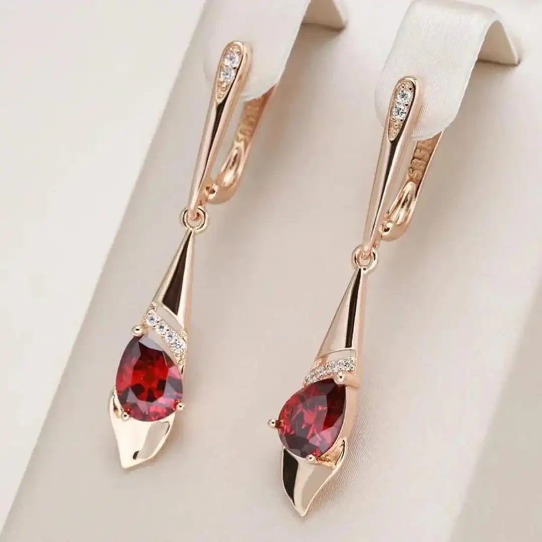 Exquisite Pendant Red Crystal Earrings