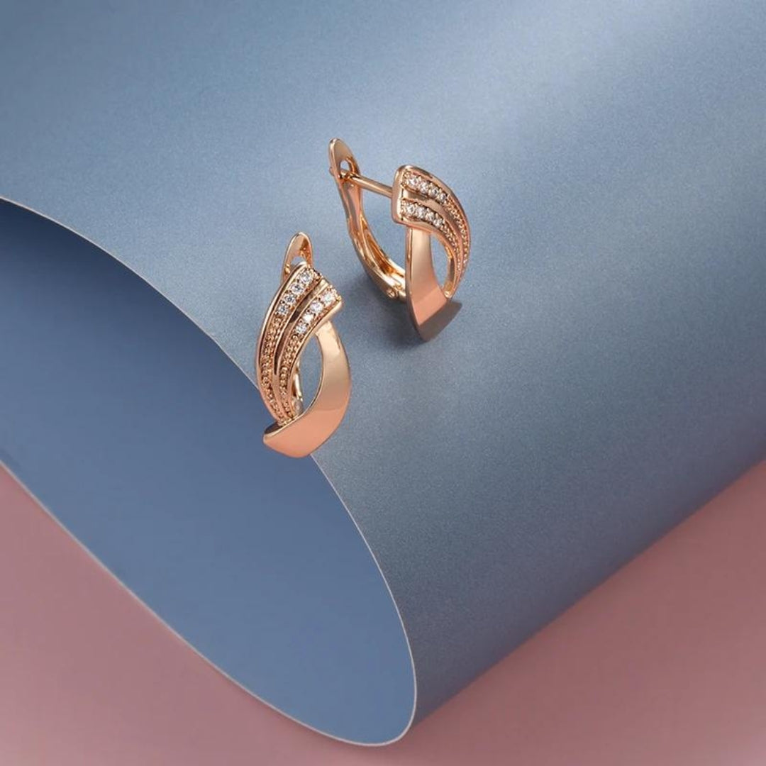 Zirconia Rose Gold Luxe Earrings