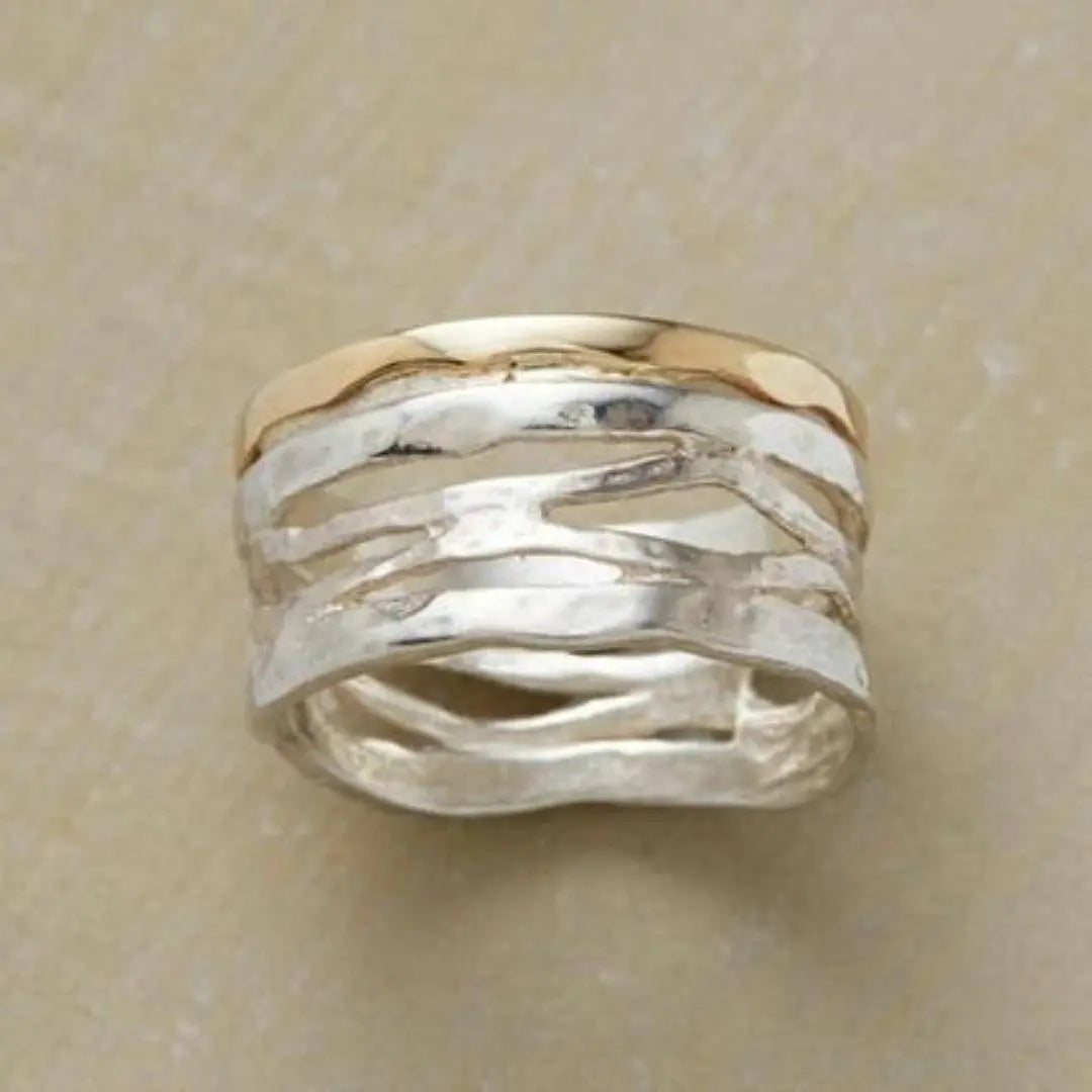 Gold Silver Statement Ring