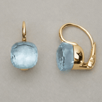 Blue Inlaid Zirconia Earrings