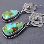 Turquoise Floral Drop Earrings