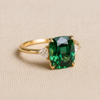 Green Zirconia Gold Ring