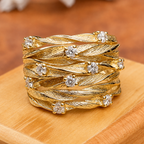 Radiant Zirconia Gold Ring