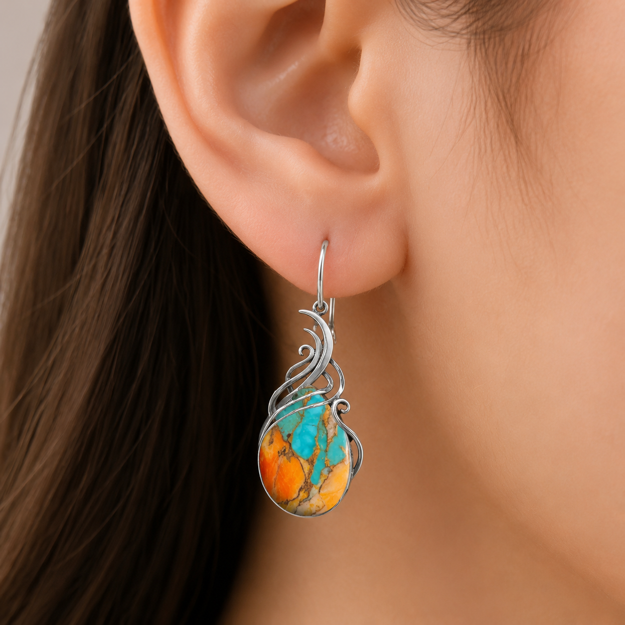 Dazzling Stone Drop Earrings