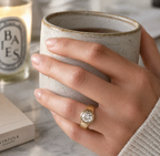 Vintage Forged Gold Zirconia Ring