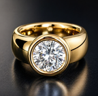 Vintage Forged Gold Zirconia Ring