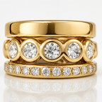 Zirconia Forged Gold Ring