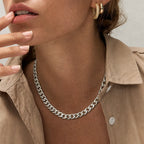 Chunky Cuban Link White Gold Necklace