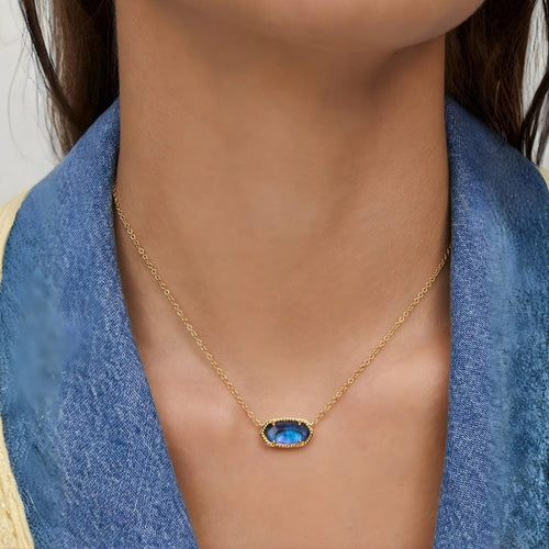 Classic Oval Gold Sapphire Necklace