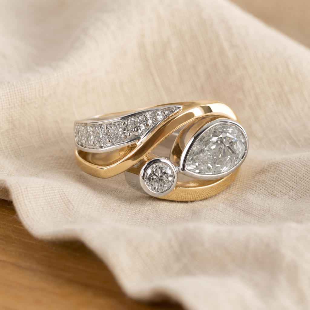 Classic Zirconia Gold Ring
