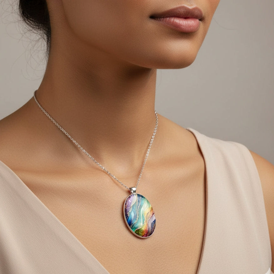 Colorful Round Stone Necklace