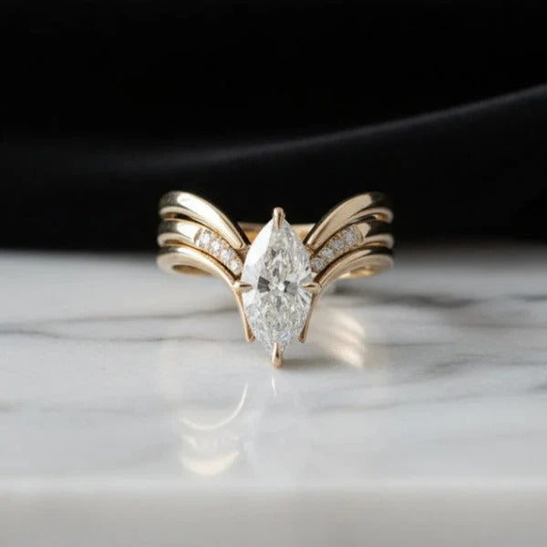 Drop Crown Gold Ring