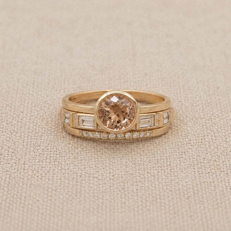 Crystal Gold Ring Set