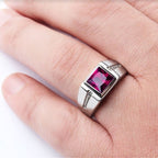 Crystal Zirconia Square Crown Ring