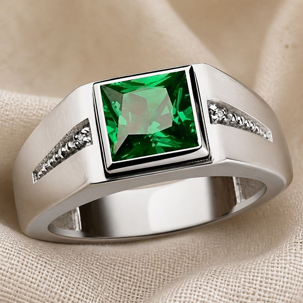 Crystal Zirconia Square Crown Ring