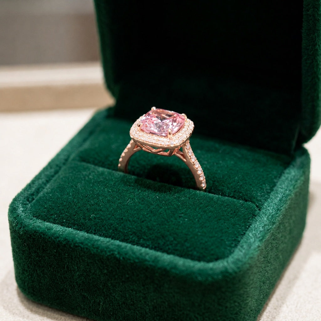Cushion Pink Sapphire Ring