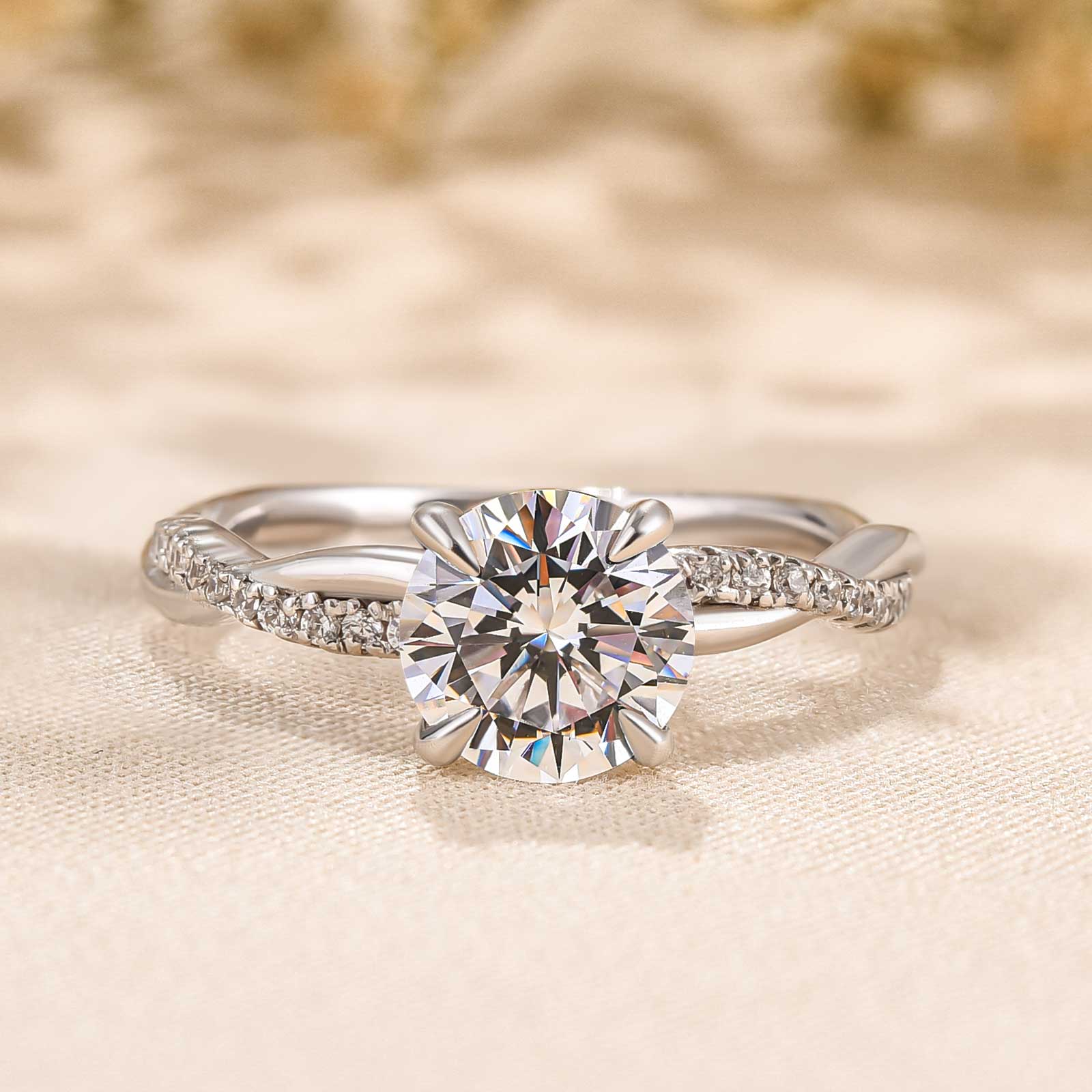 Le Jane Crystal White Gold Ring