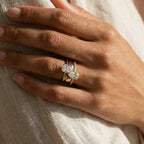 Regal Double Zirconia Drop Ring