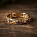 Exotic Fine Blue Zirconia Leaf Ring