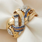 Ethereal Gold Blue Zirconia Ring