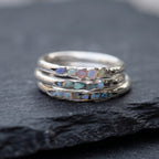 Layered Blue Stones Silver Ring