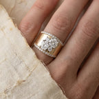 Refined Golden Bright Zirconia Ring