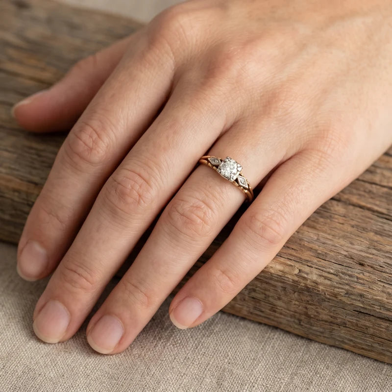 Crystal Cubic Zirconia Gold Ring
