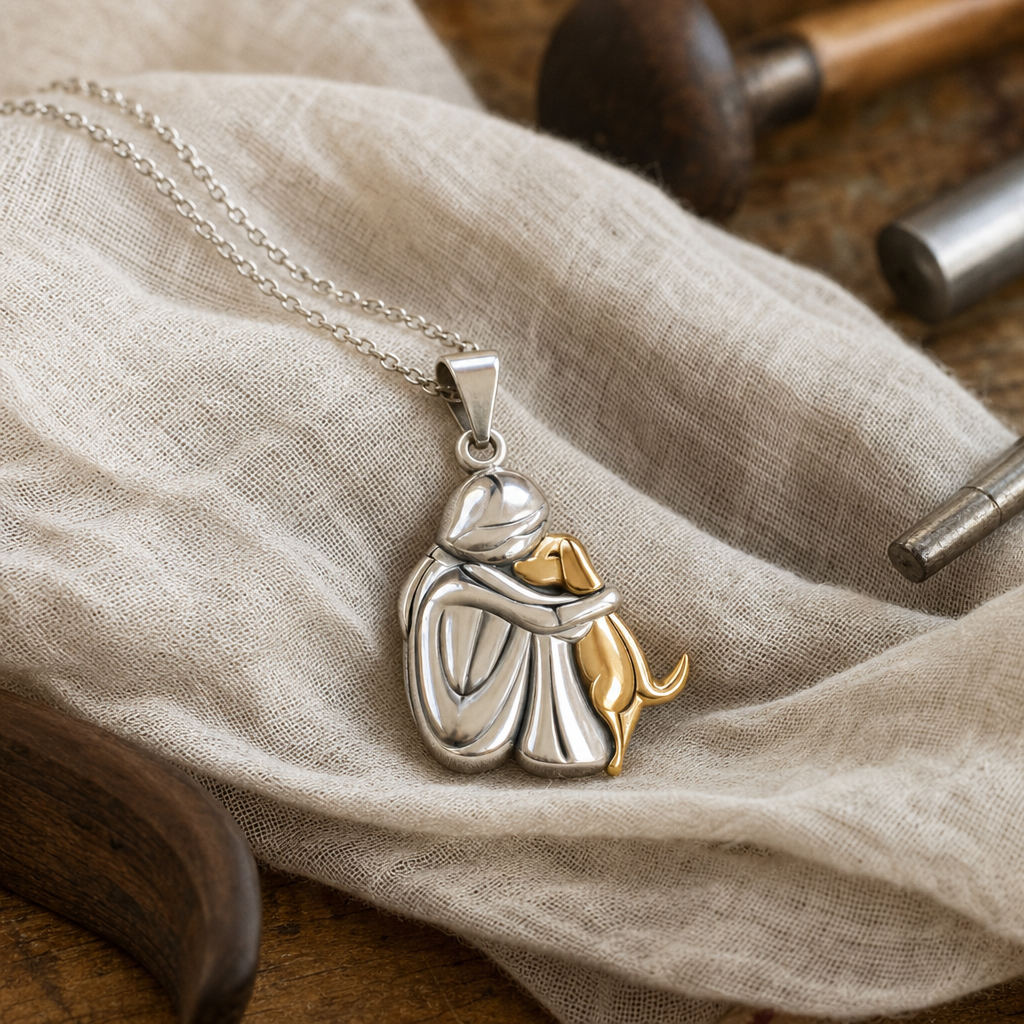 Dog Bond Pendant Silver Necklace