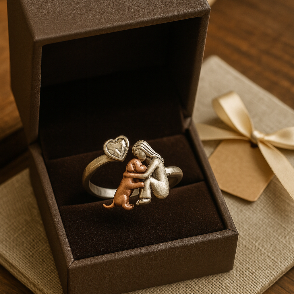 Silver Dog Zirconia Ring