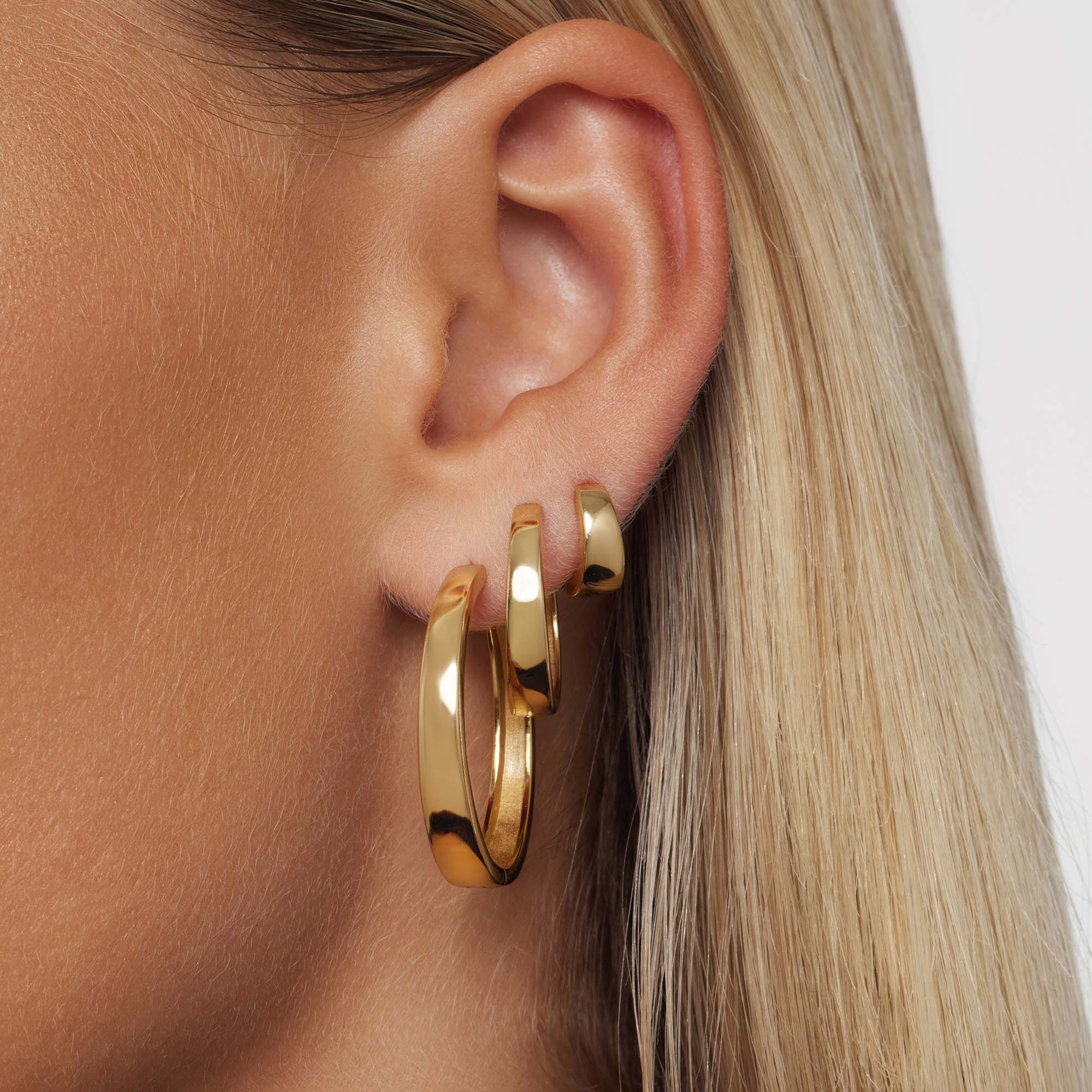 Gia Gold Statement Hoop Earrings