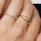 Diamond Dome Viintage Gold Ring