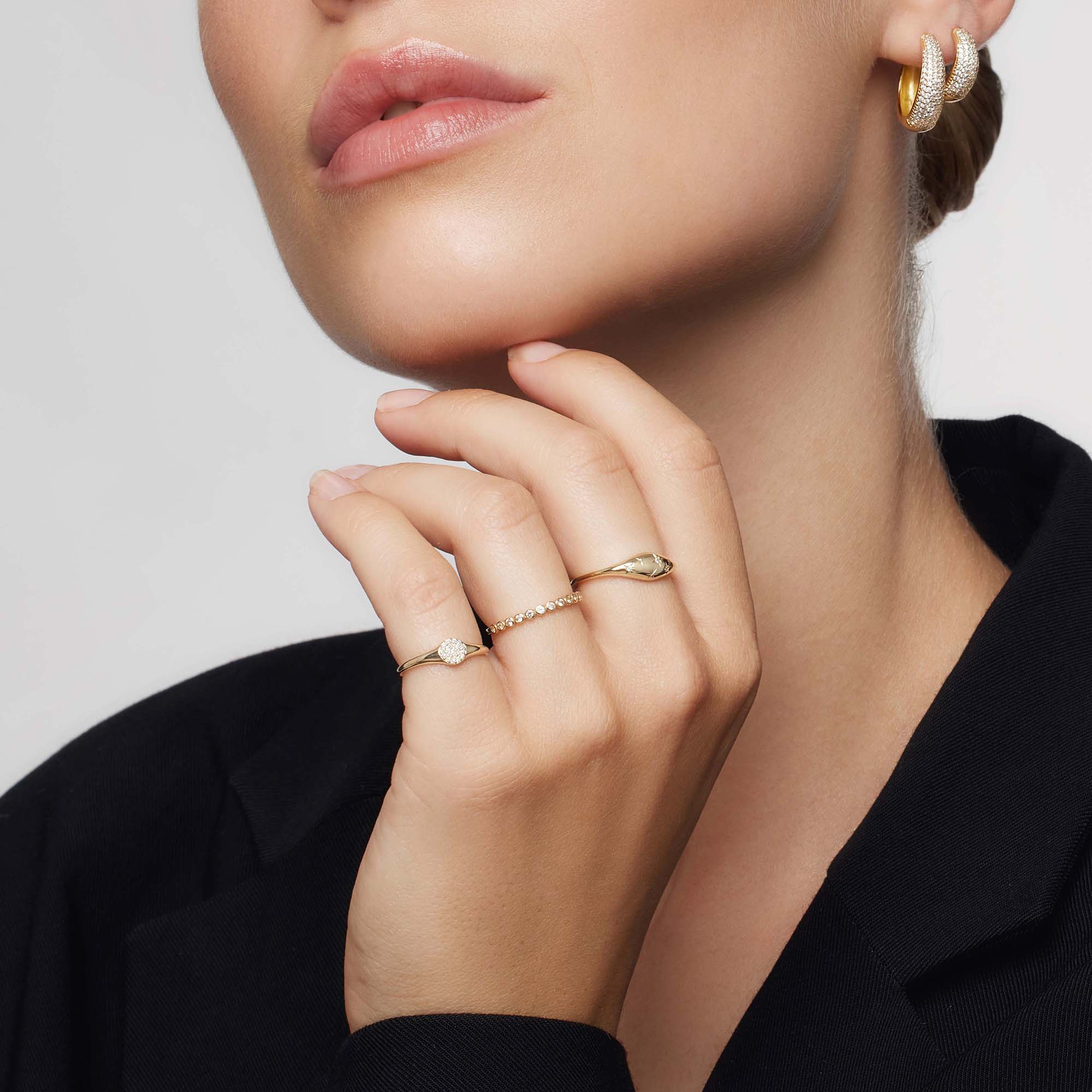Diamond Dome Viintage Gold Ring