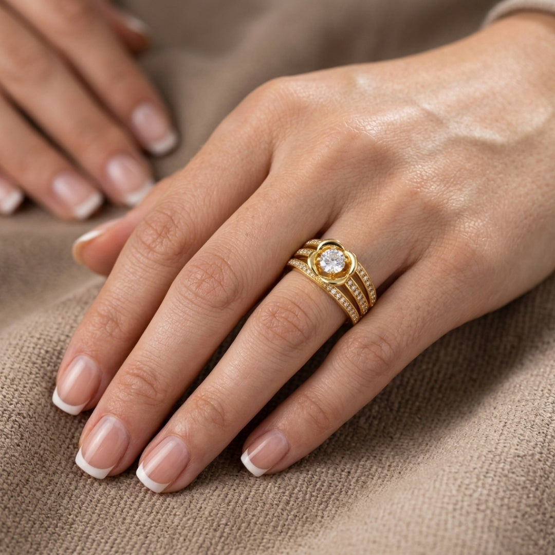 Infinity Crystal Gold Ring
