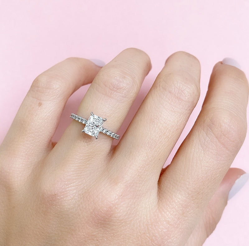 Radiant Triangular Crystal Rings