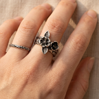 Floral Layered Silver Ring