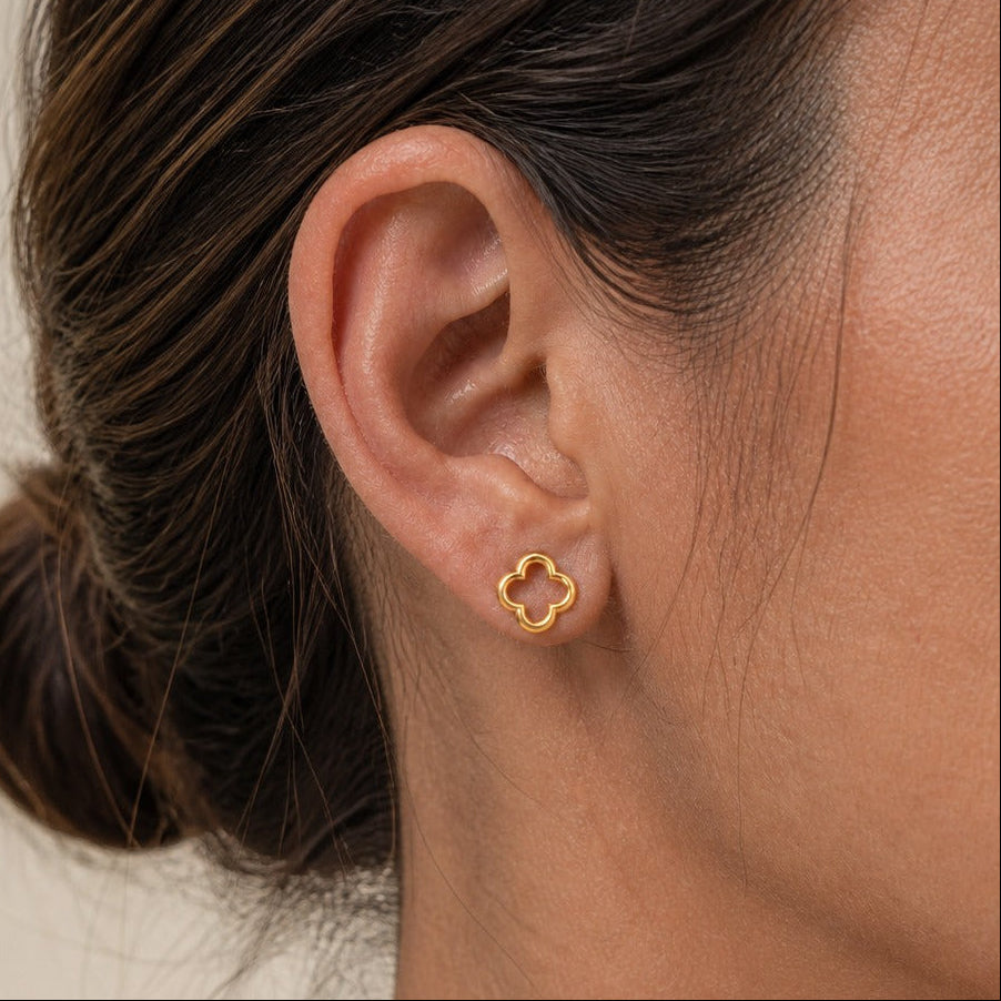 Genevieve Clover Charm Studs