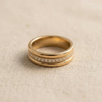 Refined Crystal Inlaid Ring