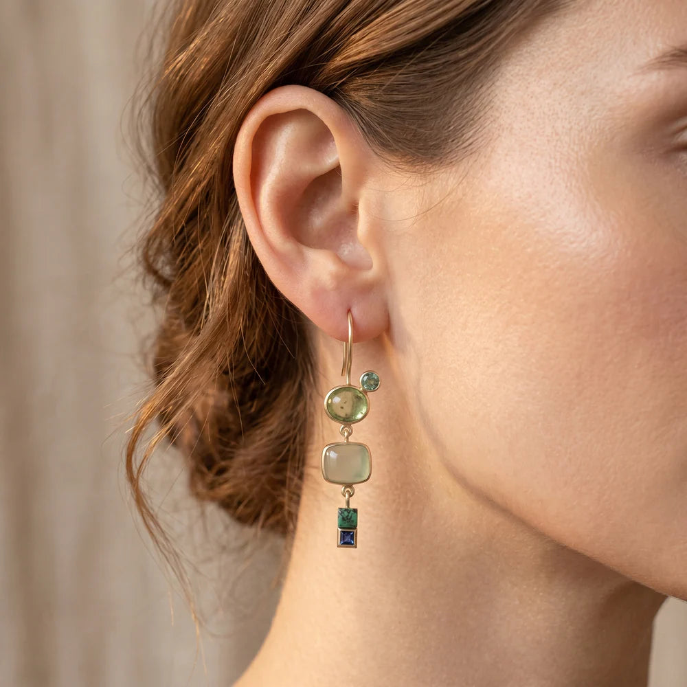 Graceful Green Stone Earrings