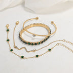 Emerald Gold Bracelet Set
